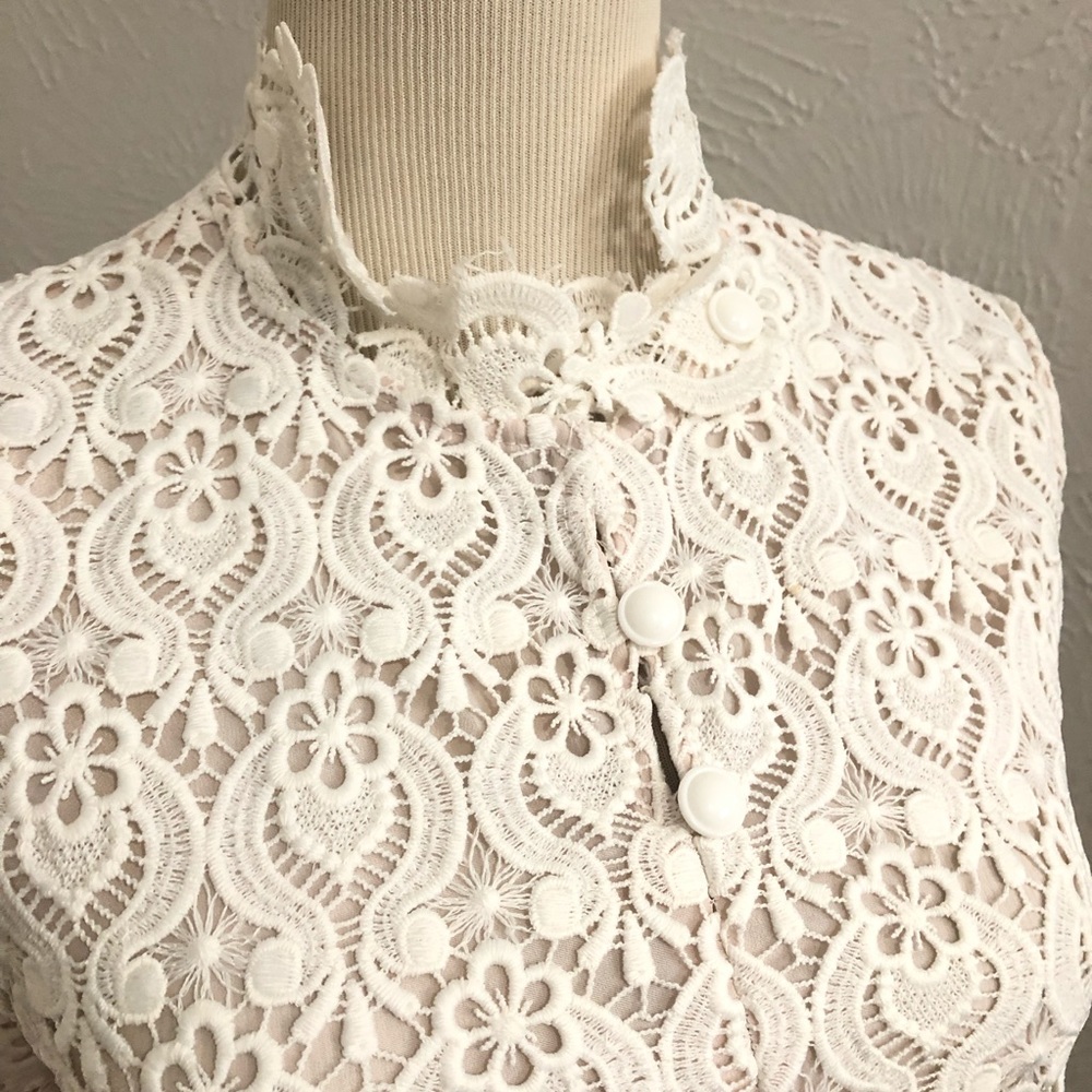 ASOS Arrogant Cat Ivory Lace Midi Dress sz 10 - Picture 5 of 11